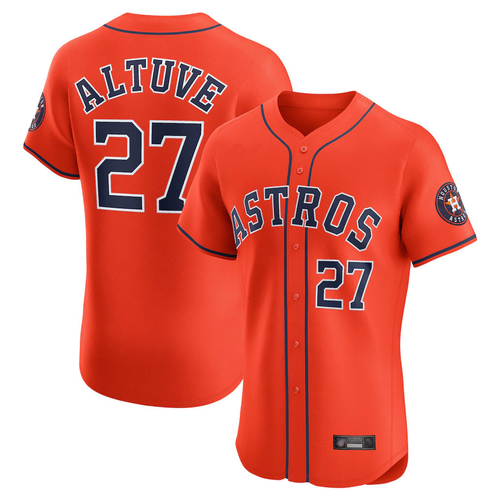 H.Astros #27 Jose Altuve Player Orange Home Limited Elite Gdoa Stitched Jerseys