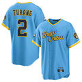 M.Brewers #2 Brice Turang Player Light Blue City Connect Home Game Gdoa Stitched Jerseys