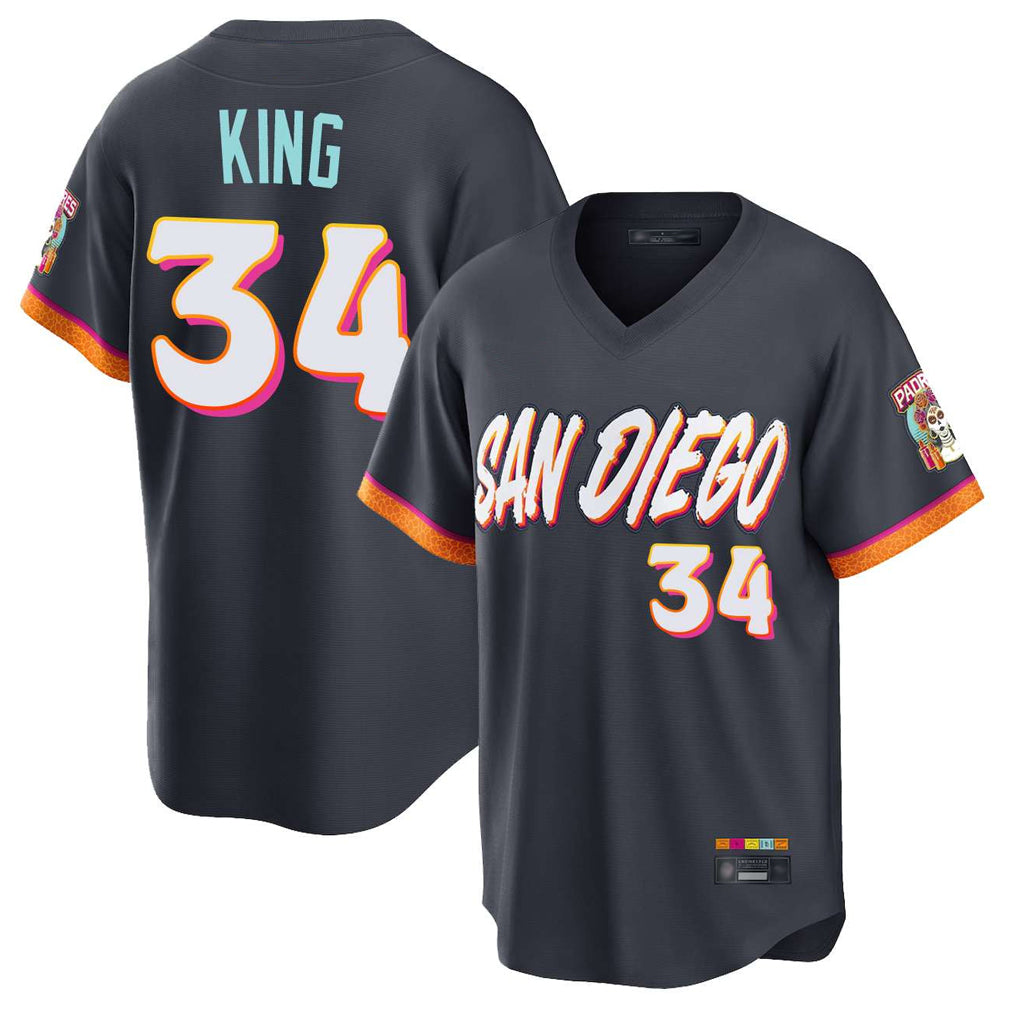 S.Diego Padres #34 Michael King Player Obsidian 2026 City Connect Home Limited T-shirt Stitched Jerseys