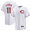 C.Reds #11 Barry Larkin Player White Home Game Gdoa Stitched Jerseys