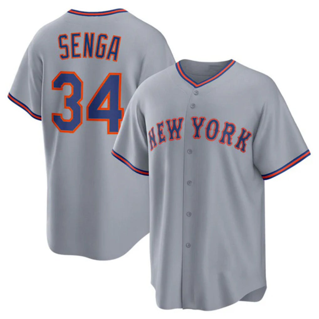 NY.Mets #34 Kodai Senga Player Gray Road Home Game Gdoa Stitched Jerseys