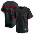 C.Reds #37 Tyler Stephenson Player Black City Connect Home Limited Gdoa Stitched Jerseys