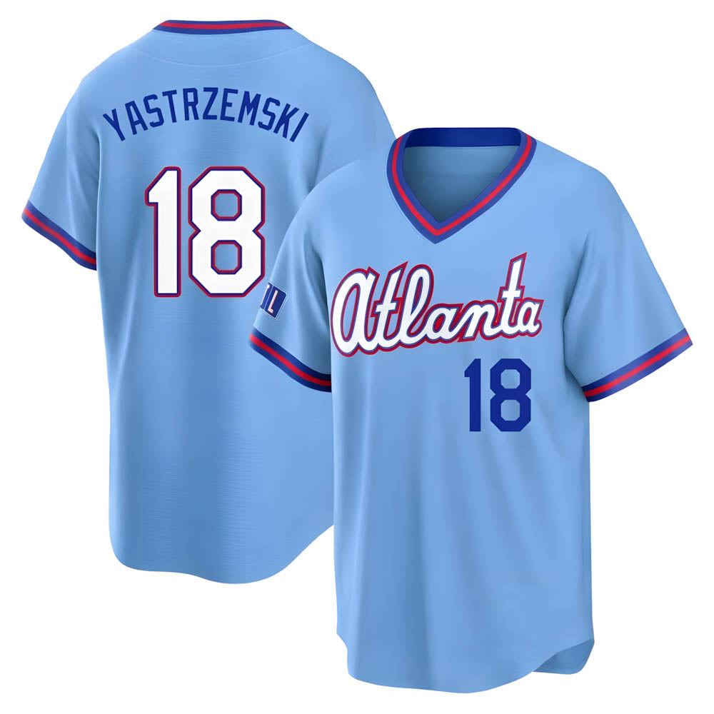 A.Braves #18 Mike Yastrzemski player Blue Limited Powder 2026 City Connect Stadium Stitched Jerseys