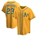 Athletics #23 Shea Langeliers Player Gold Replica Alternate Stitched Jersey