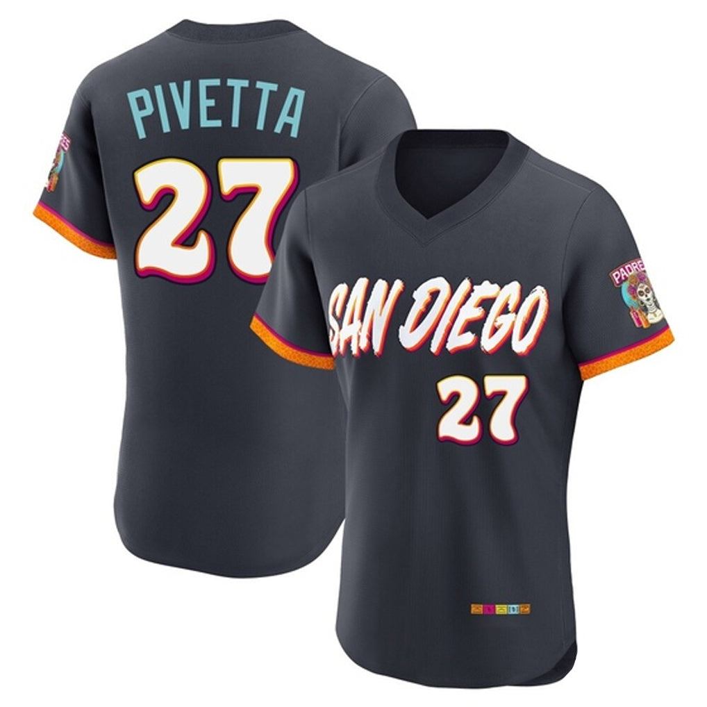 S.Diego Padres #27 Nick Pivetta Player Obsidian 2026 City Connect Home Limited Elite T-shirt Gdoa Stitched Jerseys