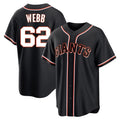SF.Giants #62 Logan Webb Player Black Fashion Out Home Limited Stitched Jerseys