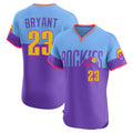 C.Rockies #23 Kris Bryant Player Purple-Light Blue City Connect Limited Elite Home T-shirt Gdoa Stitched Jerseys