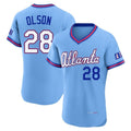 A.Braves #28 Matt Olson Player Powder Blue 2026 City Connect T-shirt Limited Elite Home Game Gdoa Stitched Jerseys