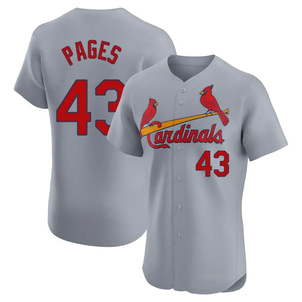 St. Louis Cardinals #43 Pedro Pages Player Gray Home Limited Elite Stitched Jerseys