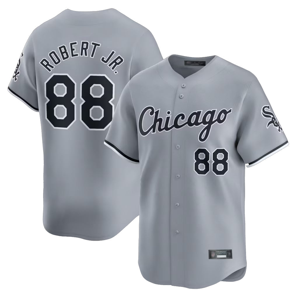 C.White Sox #88 Luis Robert Jr Player Gray Road Limited Home Gdoa Stitched Jerseys
