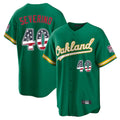 Athletics #40 Luis Severino Player Kelly Green USA 250 Fourth of July Home Game Gdoa250Ys Stitched Jerseys