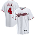 W.Nationals #4 Daylen Lile Player White Replica Game Stitched Jerseys