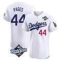 LA.Dodgers #44 Andy Pages Player White World Series Limited Elite Home Gdoa Stitched Jerseys