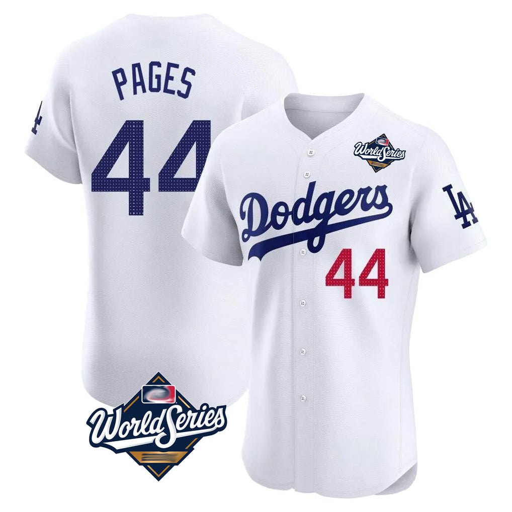 LA.Dodgers #44 Andy Pages Player White World Series Limited Elite Home Gdoa Stitched Jerseys