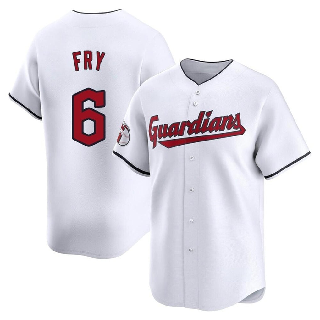 C.Guardians #6 David Fry Player White Limited Home Gdoa Stitched Jerseys