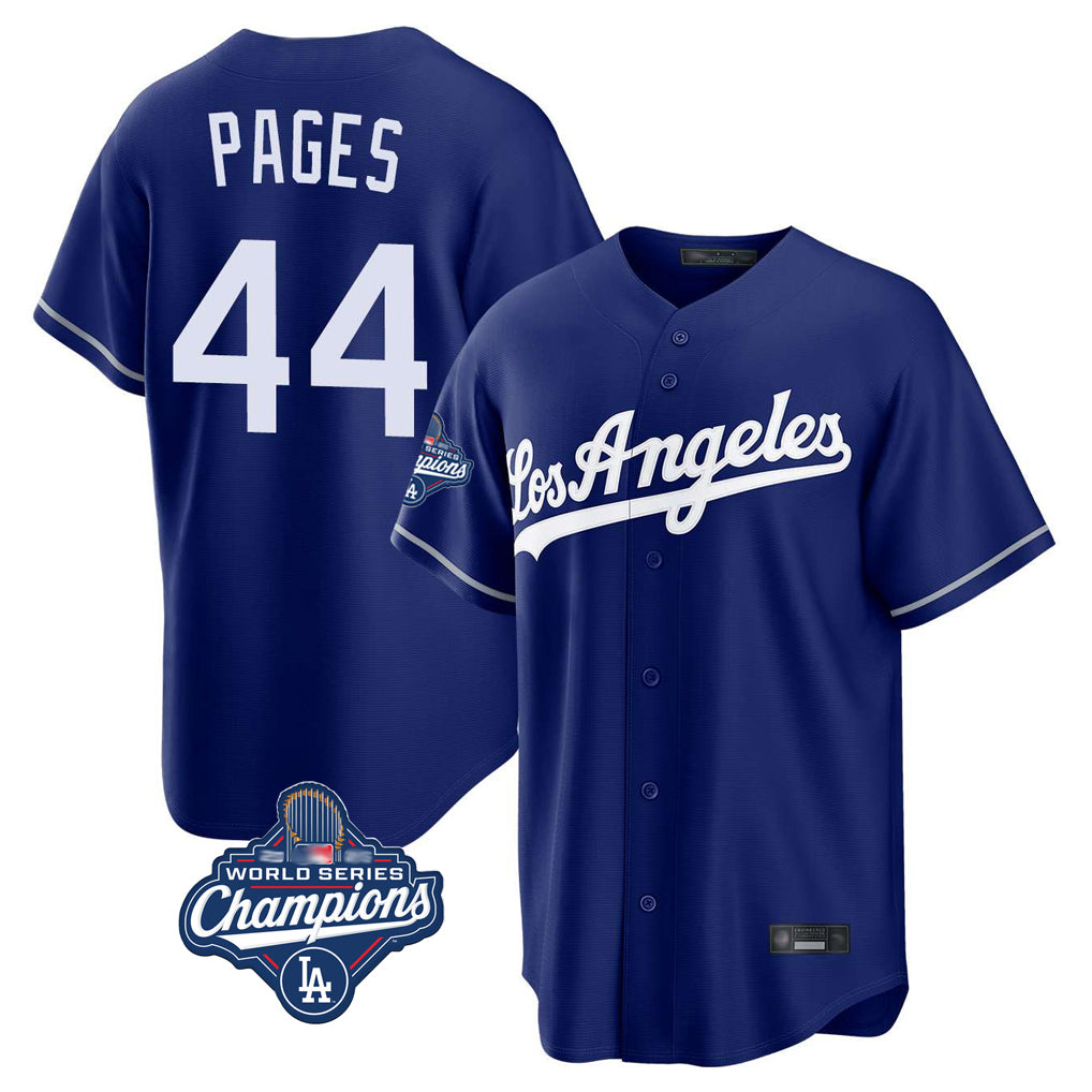 LA.Dodgers #44 Andy Pages Player Royal World Series Meet Game Gdoa Stitched Jerseys