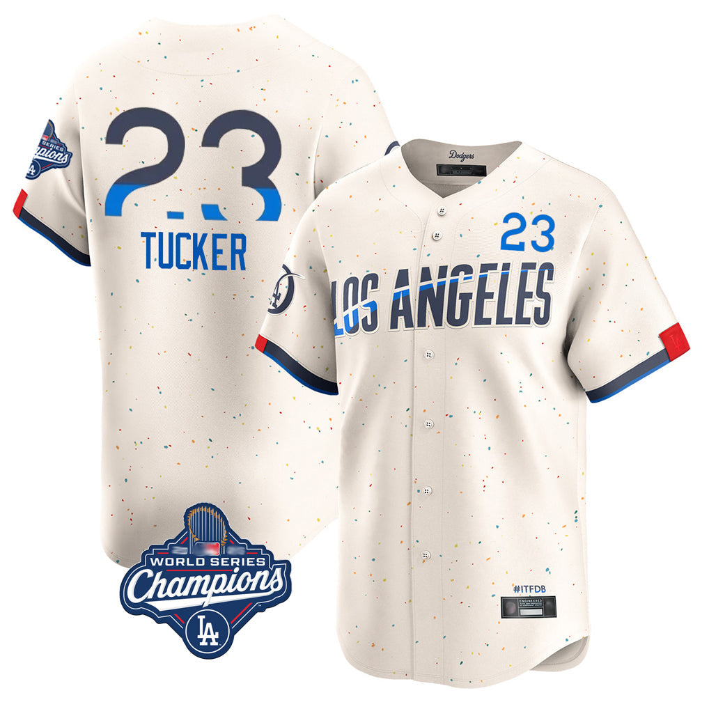 LA.Dodgers #23 Kyle Tucker Player Cream World Series Meet City Connect Limited Home Gdoa Stitched Jerseys