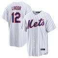 NY.Mets #12 Francisco Lindor Player White Home Replica Stitched Jerseys