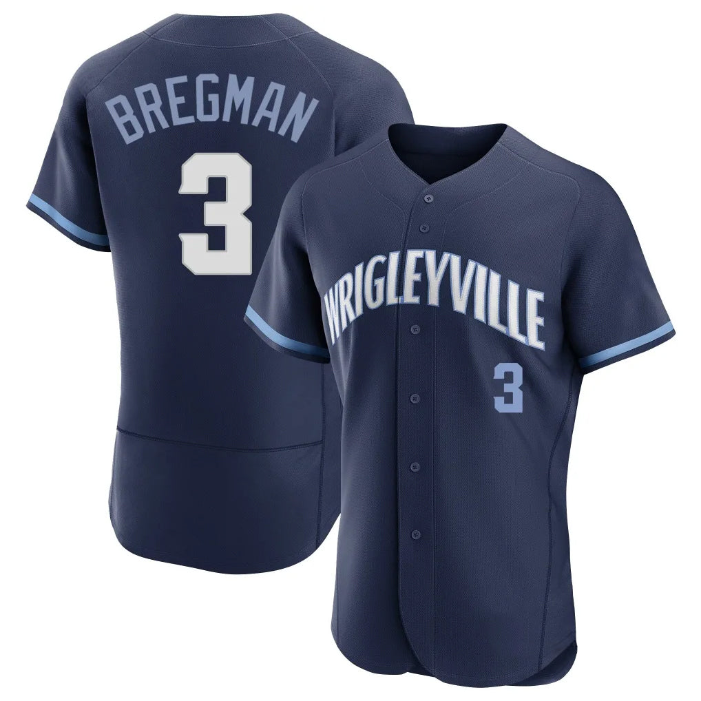 C.Cubs #3 Alex Bregman Player Navy City Connect Limited Elite Home Gdoa Stitched Jerseys