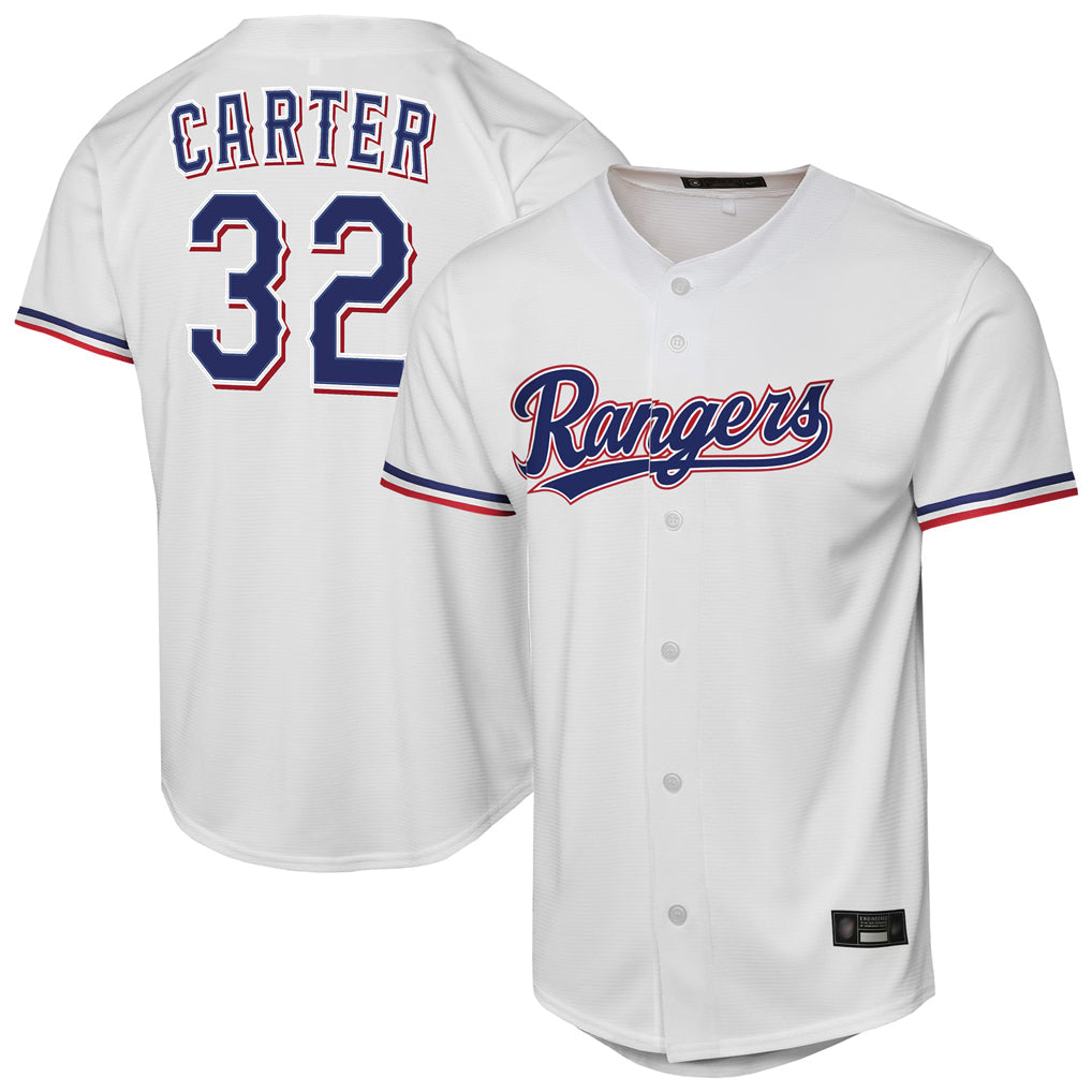 T.Rangers #32 Evan Carter Player White Home Replica Stitched Jerseys