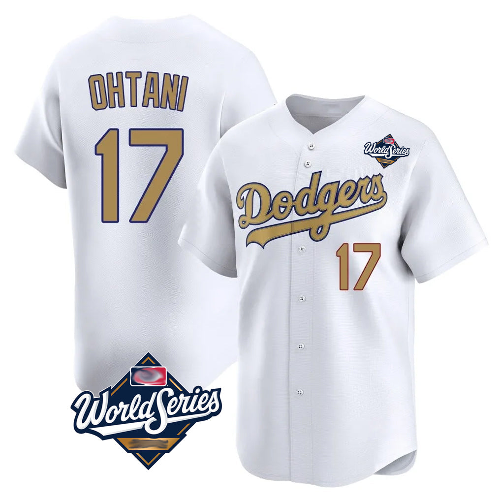 LA.Dodgers #17 Shohei Ohtani Player Gold World Series Collection Limited Home Gdoa Stitched Jerseys
