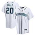 S.Mariners #20 Luke Raley Player White Home Game Gdoa Stitched Jerseys