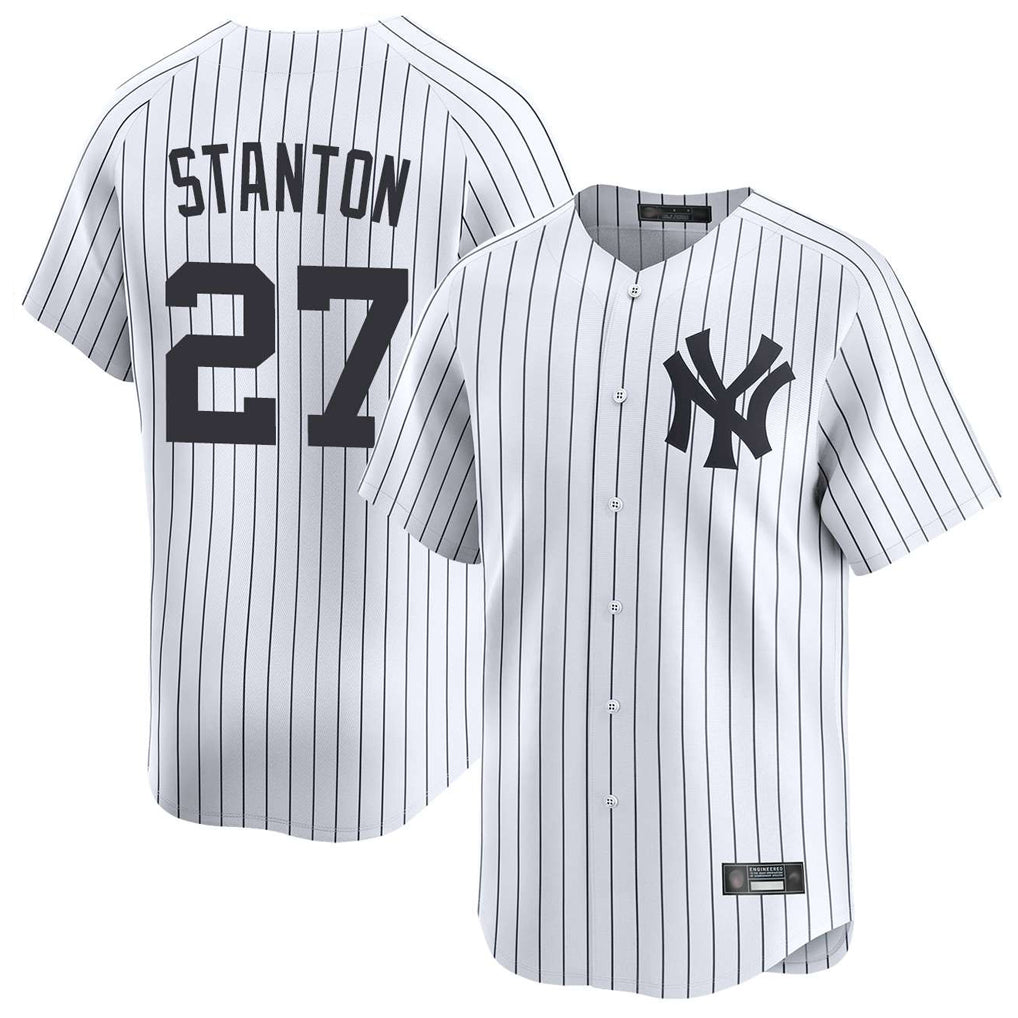 NY.Yankees #27 Giancarlo Stanton Player White Limited Home Gdoa Stitched Jerseys