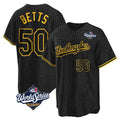 LA.Dodgers #50 Mookie Betts Player Black Gold World Series Limited Home Gdoa Stitched Jerseys