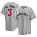 M.Twins #3 Harmon Killebrew Player Gray Game Limited Home Gdoa Stitched Jerseys