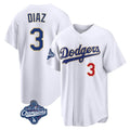 LA.Dodgers #3 Edwin D¨ªaz Player Gold White World Series Meet 2026 Collection Stadium Limited Gdoa Stitched Jerseys
