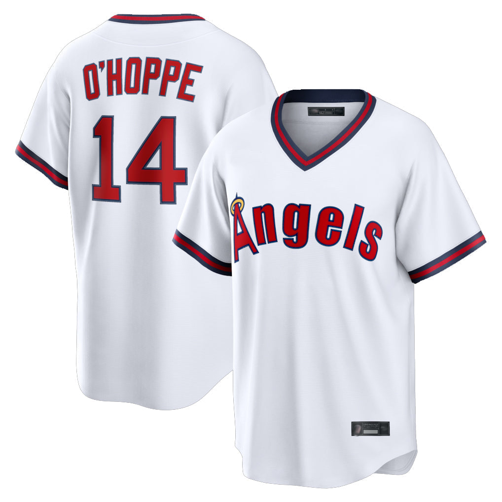 LA.Angels #14 Logan O'Hoppe Player White T-shirt Home Game Gdoa Stitched Jerseys