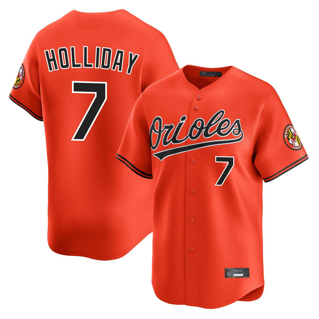 B.Orioles #7 Jackson Holliday Player Orange Limited Home Game Gdoa Stitched Jerseys