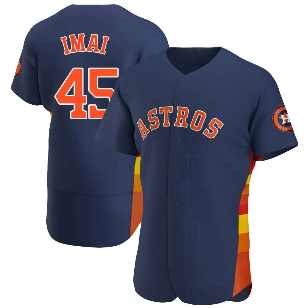 H.Astros #45 Tatsuya Imai Player Navy Home Limited Elite Gdoa Stitched Jerseys