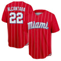 M.Marlins #22 Sandy Alcantara Player Red City Connect Home Game Gdoa Stitched Jerseys