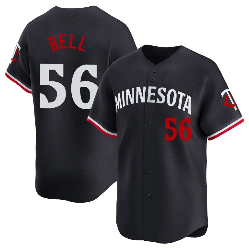 M.Twins #56 Josh Bell Player Navy Home Limited Gdoa Stitched Jerseys