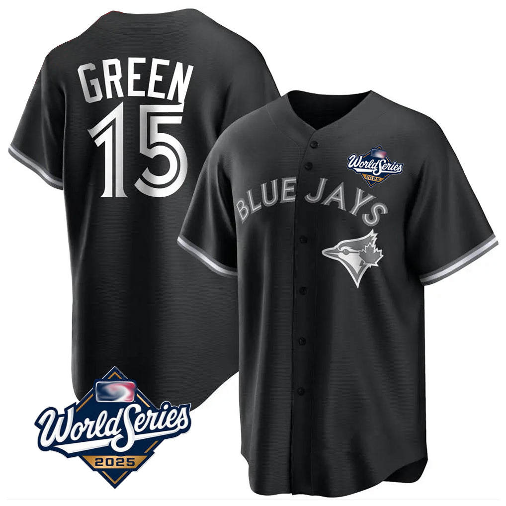 T.Blue Jays #15 Chad Green Player Black 2025 World Series City Connect Limited Stitched Jerseys