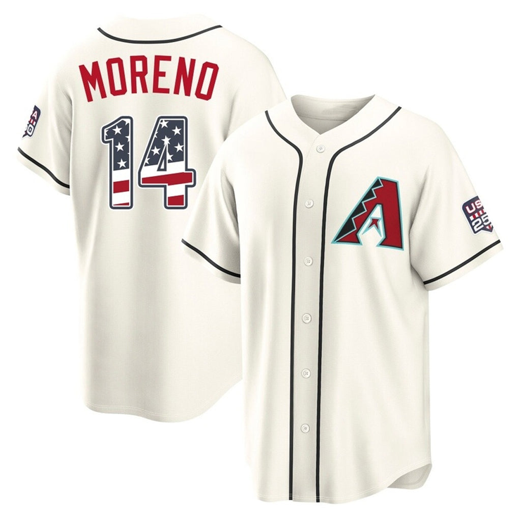 A.Diamondbacks #14 Gabriel Moreno Player Cream USA 250 Fourth of July Home Game Gdoa250Ys Stitched Jerseys