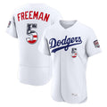 LA.Dodgers #5 Freddie Freeman Player White USA 250 Fourth of July Limited Elite Home Game Gdoa250Ys Stitched Jerseys