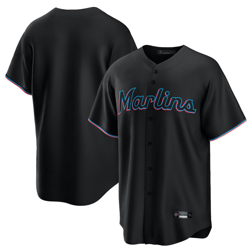M.Marlins ## Marlins Blank Player Black  Home Game Gdoa Stitched Jerseys