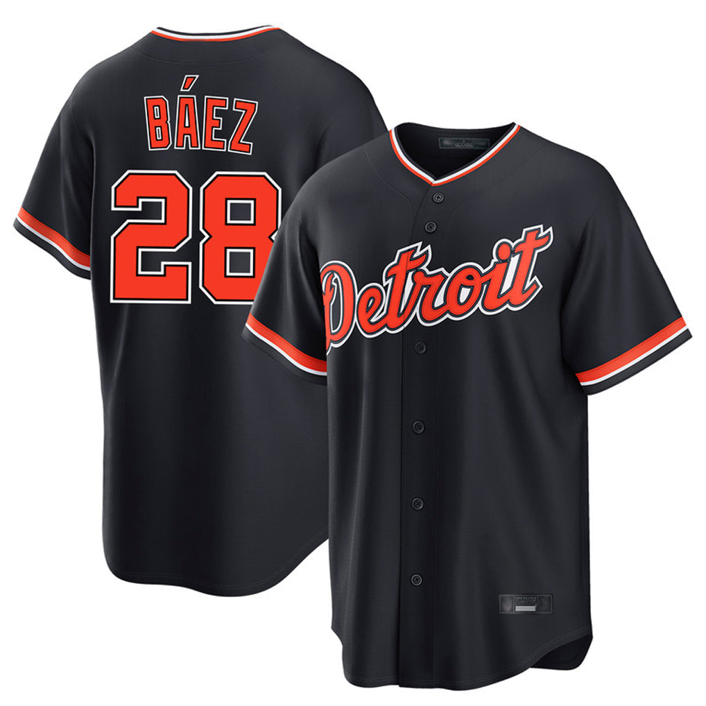 D.Tigers #28 Javier B¨¢ez Player Navy Home Game Gdoa Stitched Jerseys