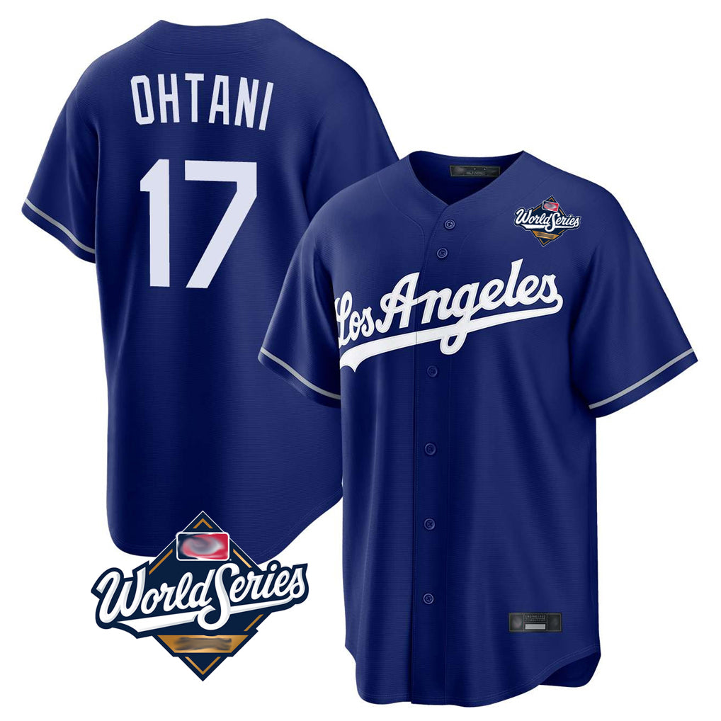 LA.Dodgers #17 Shohei Ohtani Player Royal World Series Game Gdoa Stitched Jerseys