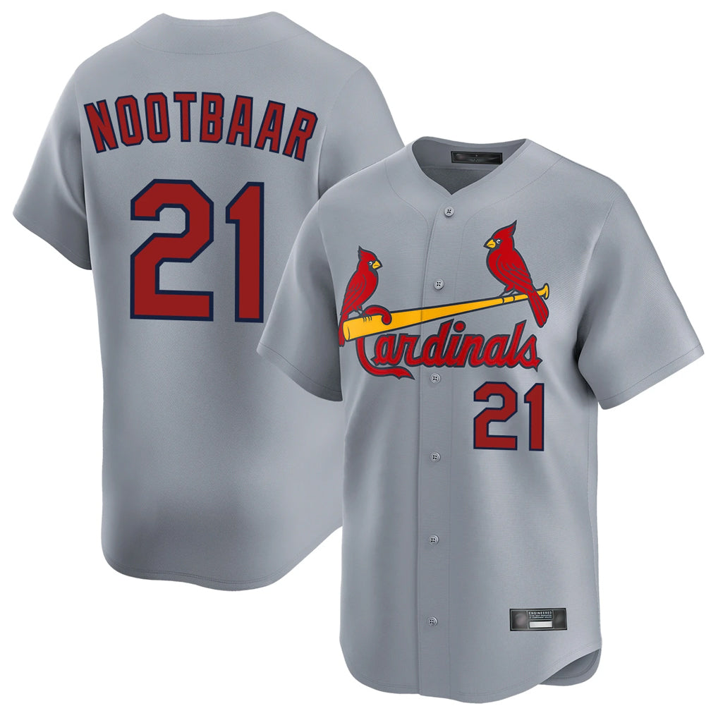 St. Louis Cardinals #21 Lars Nootbaar Player Gary Home Limited Stitched Jerseys