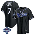 LA.Dodgers #7 Blake Snell Player Black Carbon Limited World Series Meet Home Gdoa Stitched Jerseys