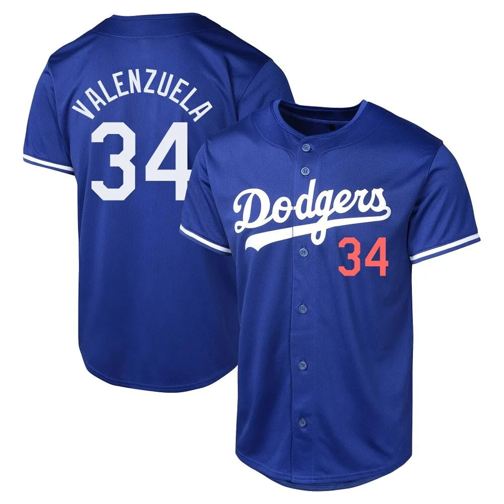 LA.Dodgers #34 Fernando Valenzuela Player Royal Limited World Series Gdoa Stitched Jerseys