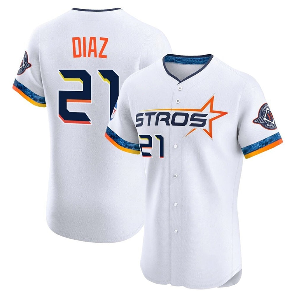 H.Astros #21 Yainer Diaz Player White City Connect Limited Elite Home Gdoa Stitched Jerseys