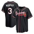 A.Braves #3 Dale Murphy Player Black Fashion Out Game Gdoa Stitched Jerseys