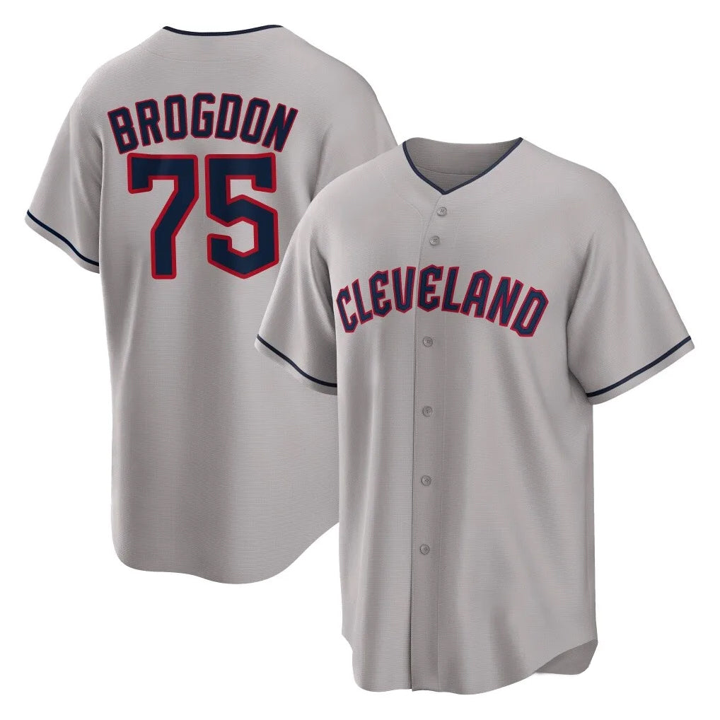 C.Guardians #75 Connor Brogdon Player Gray Game Home Gdoa Stitched Jerseys