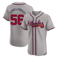 A.Braves #56 Spencer Schwellenbach Player Gray Limited Elite Home Game Gdoa Stitched Jerseys