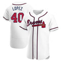 A.Braves #40 Reynaldo Lopez player White Authentic Home Stitched Jerseys