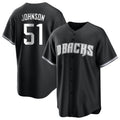 A.Diamondbacks #51 Randy Johnson Player Black White Replica Alternate Stitched Jerseys